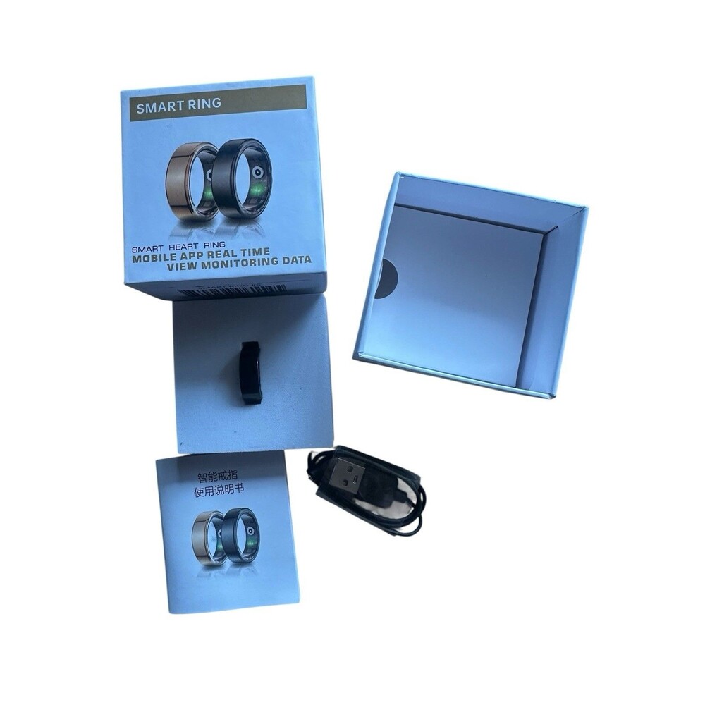 Lefun Health Black Smart Ring Size 8  for  Android & Ios  Heart Rate Monitor